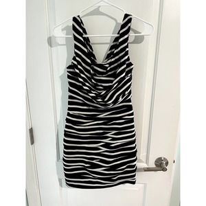 Express Black and White Striped Dress in Size 0